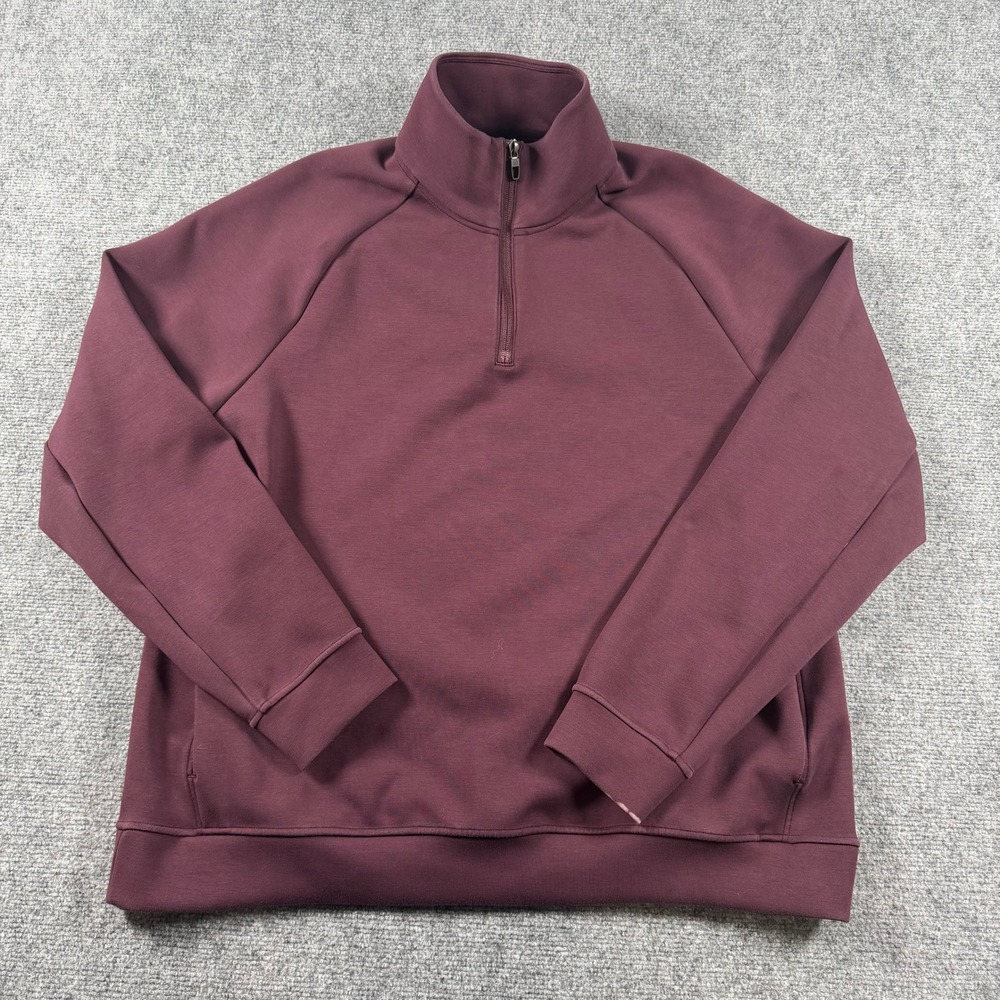 Lululemon City Sweat 1/4 Zip Pullover Mens XL Burgundy Plum LM3FWQS.0 Activewear